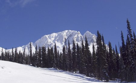 Montagnes et piste de ski