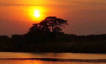 coucher de soleil botswana