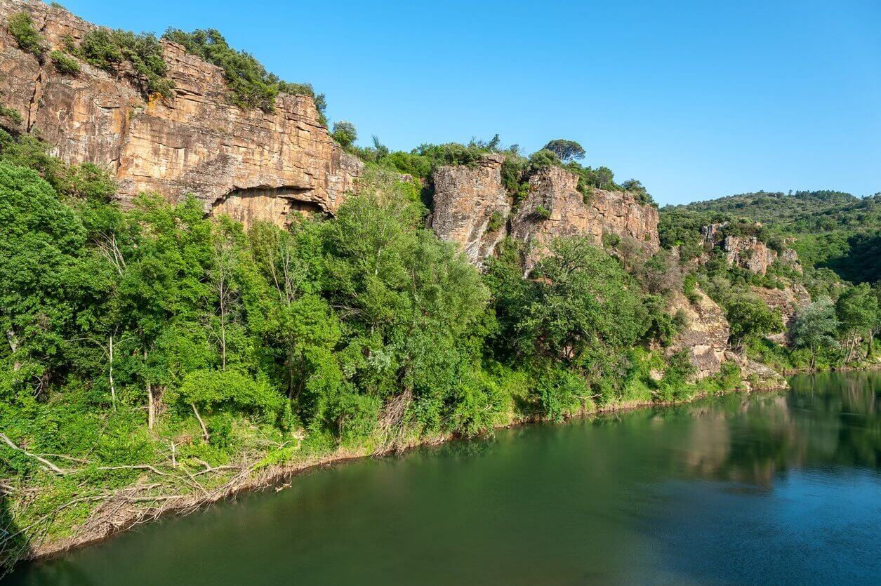 paysage avec la riviere la nartuby pres de le muy
