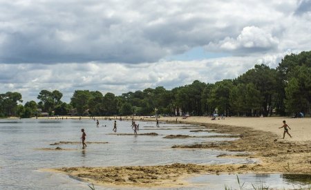plage dans le lac de biscarrosse