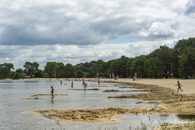 plage dans le lac de biscarrosse