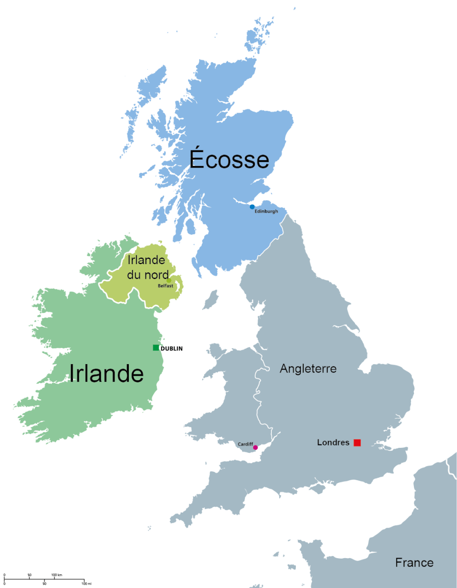 carte ecosse et irlande