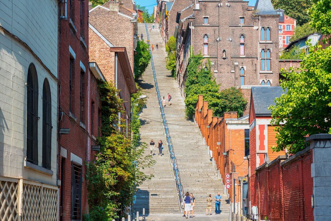 Escalier montagne de Bueren à Liège Belgique