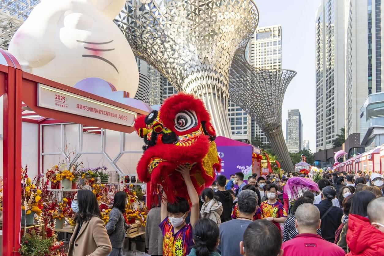 Nouvel An chinois à la foire aux fleurs de la fête du printemps de Shenzhen