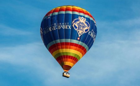 a hot air balloon in the air