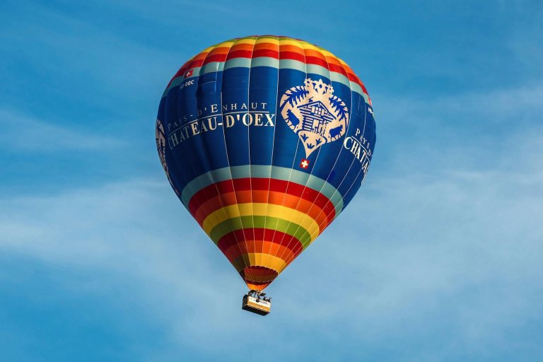 a hot air balloon in the air