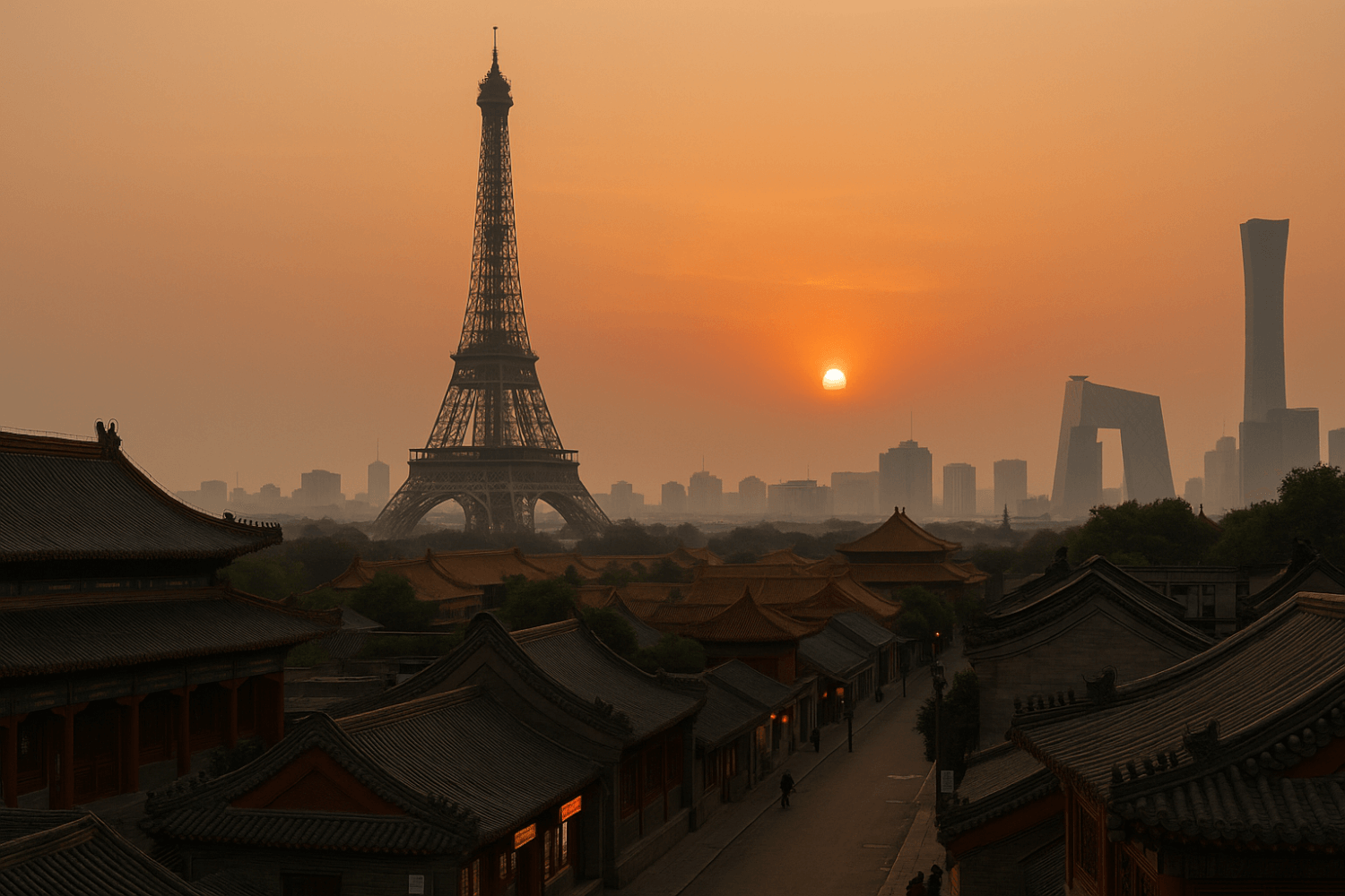 Tour Eiffel à Pékin IA