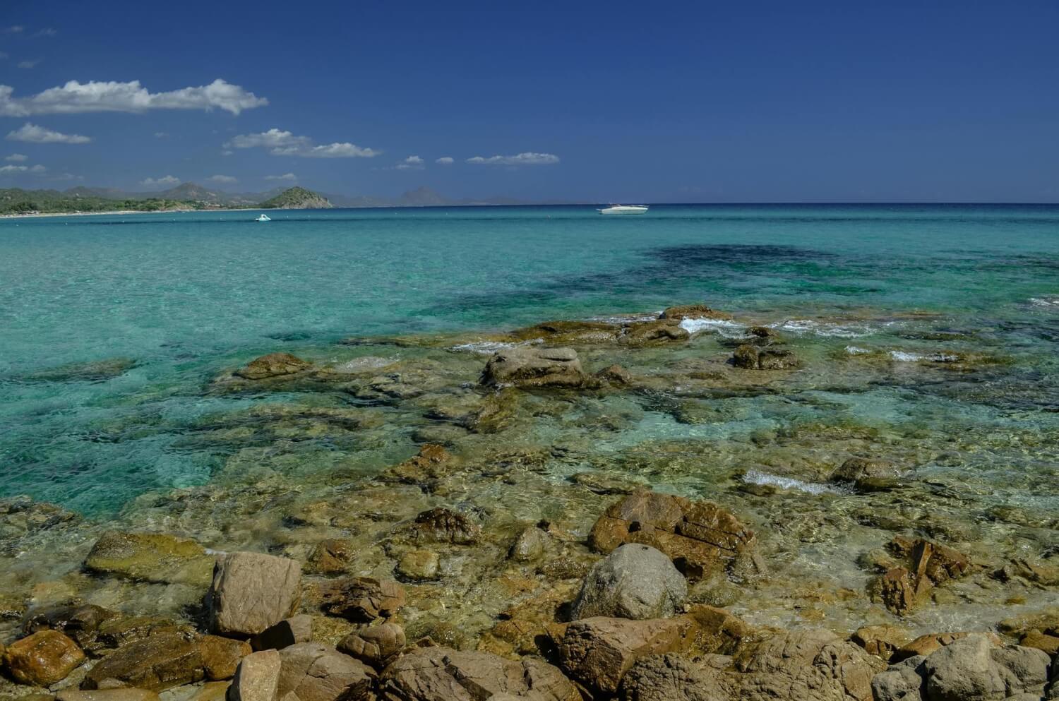 pristine sardinian beach with crystal clear water